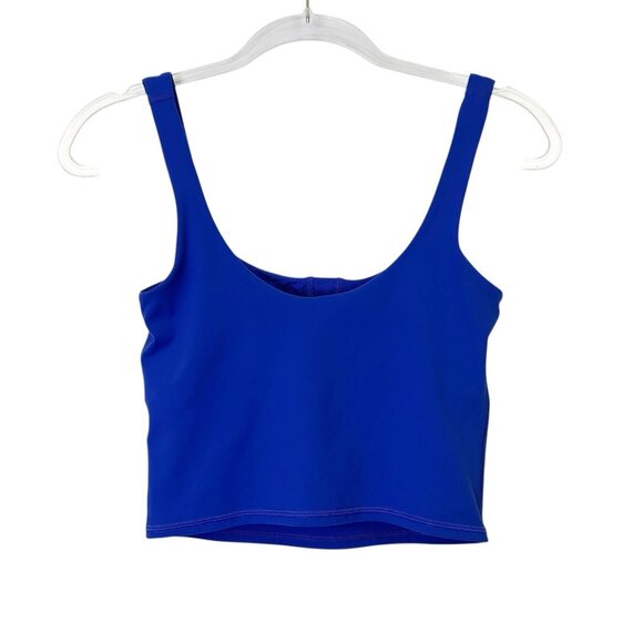 Vuori Daily Crop Tank Top Women’s Size XS Copenhagen Blue Medium Support Bra - Picture 2 of 8